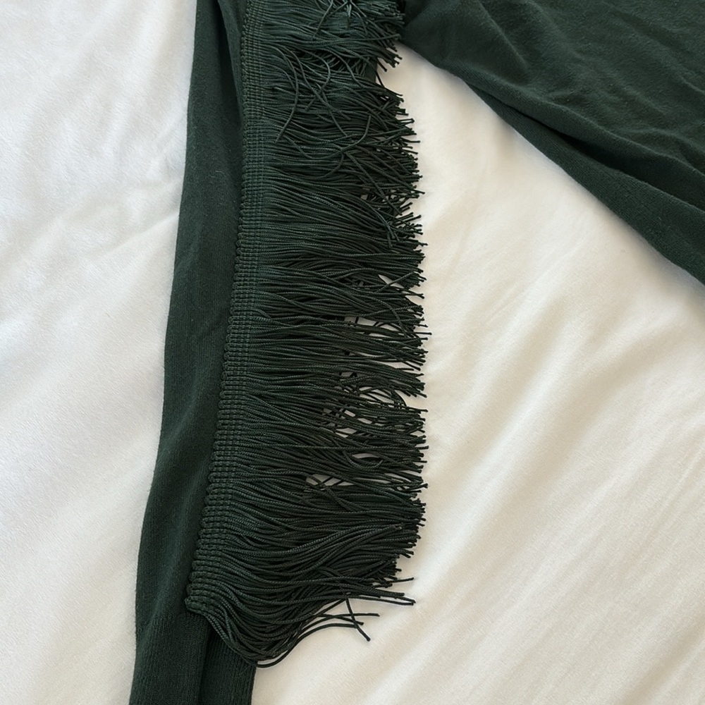 Ted Baker London Aniebal Dark Green Fringe Sweater Crew Neck Size 3 (6-8 US) - Picture 8 of 14
